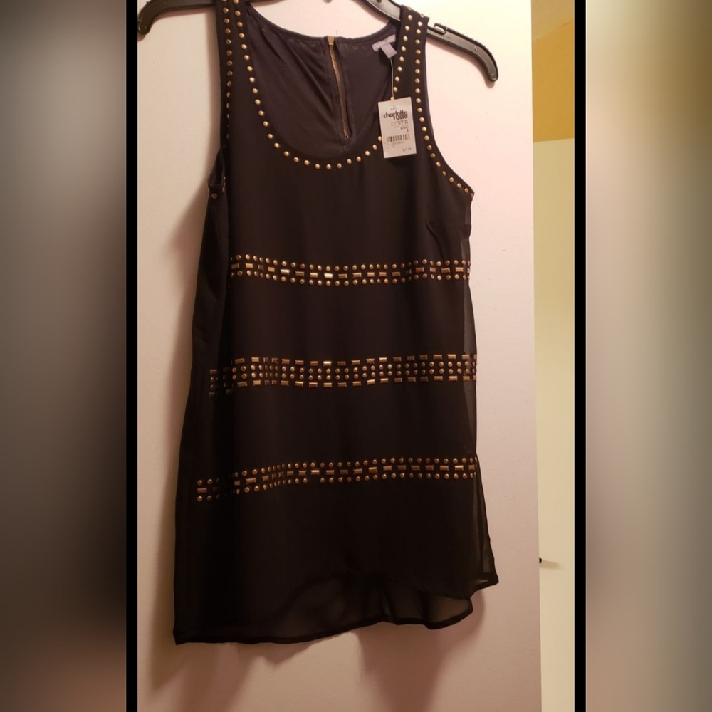 Charlotte Russe Gold Stud Dressy Top NWT